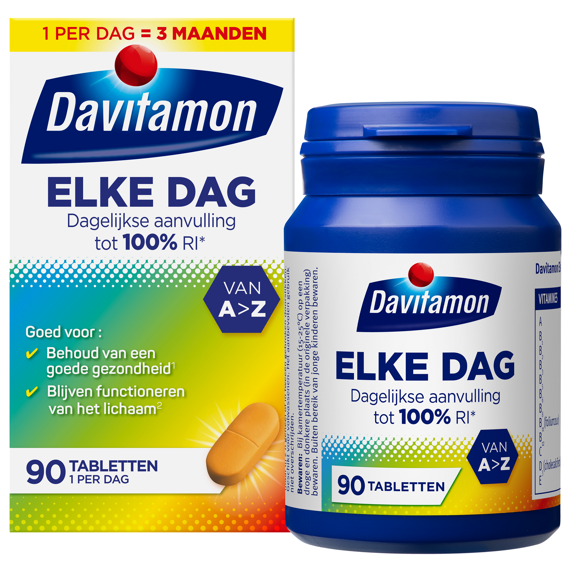 Davitamon Elke dag multivitamine tabletten in blister pack, dietary supplement for daily health support