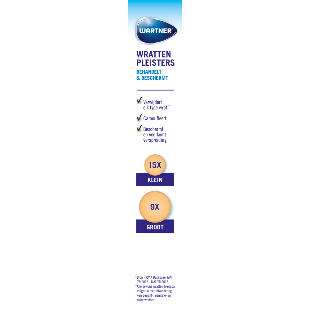 Wartner Wrattenpleister for removing warts, 24-pack, body care product with adhesive patches on a white background.