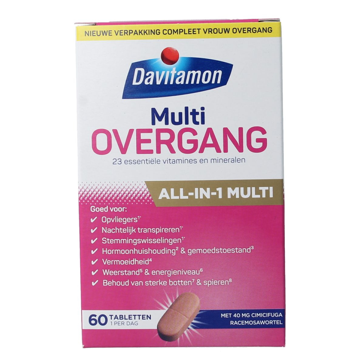 Davitamon Compleet vrouw overgang multivitamine tablet pack for women in transition, 60 tablets, vitamin supplement for menopause support