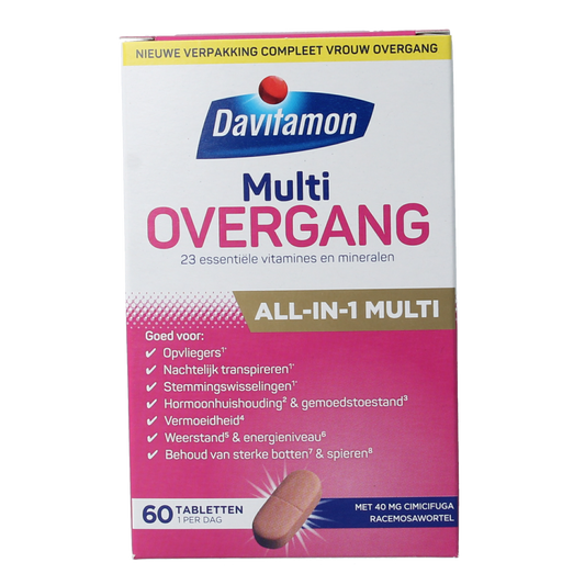 Davitamon Compleet vrouw overgang multivitamine tablet pack for women in transition, 60 tablets, vitamin supplement for menopause support