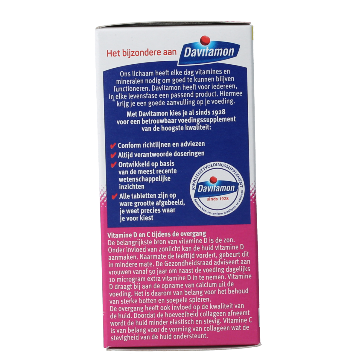 Davitamon Compleet vrouw overgang multivitamin tablets, 60 count, dietary supplement for women in menopause or transition.