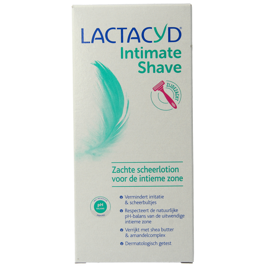 Lactacyd Intimate Shave cream 200ml bottle, gentle skincare product for shaving and intimate area care.