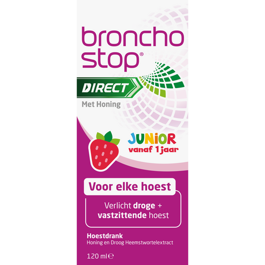 Bronchostop Hoesten syrup for juniors, 120ml bottle, natural cough remedy from Bronchostop.