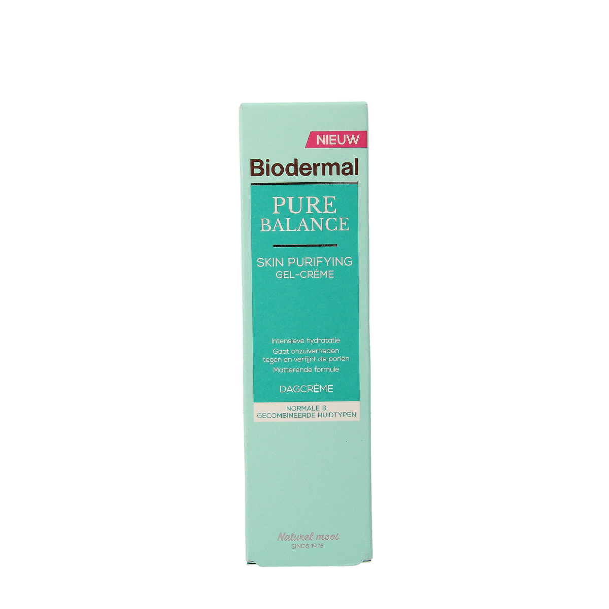 Biodermal Pure Balance purifying face gel-cream in 50ml tube, skincare product for balanced, clear skin.
