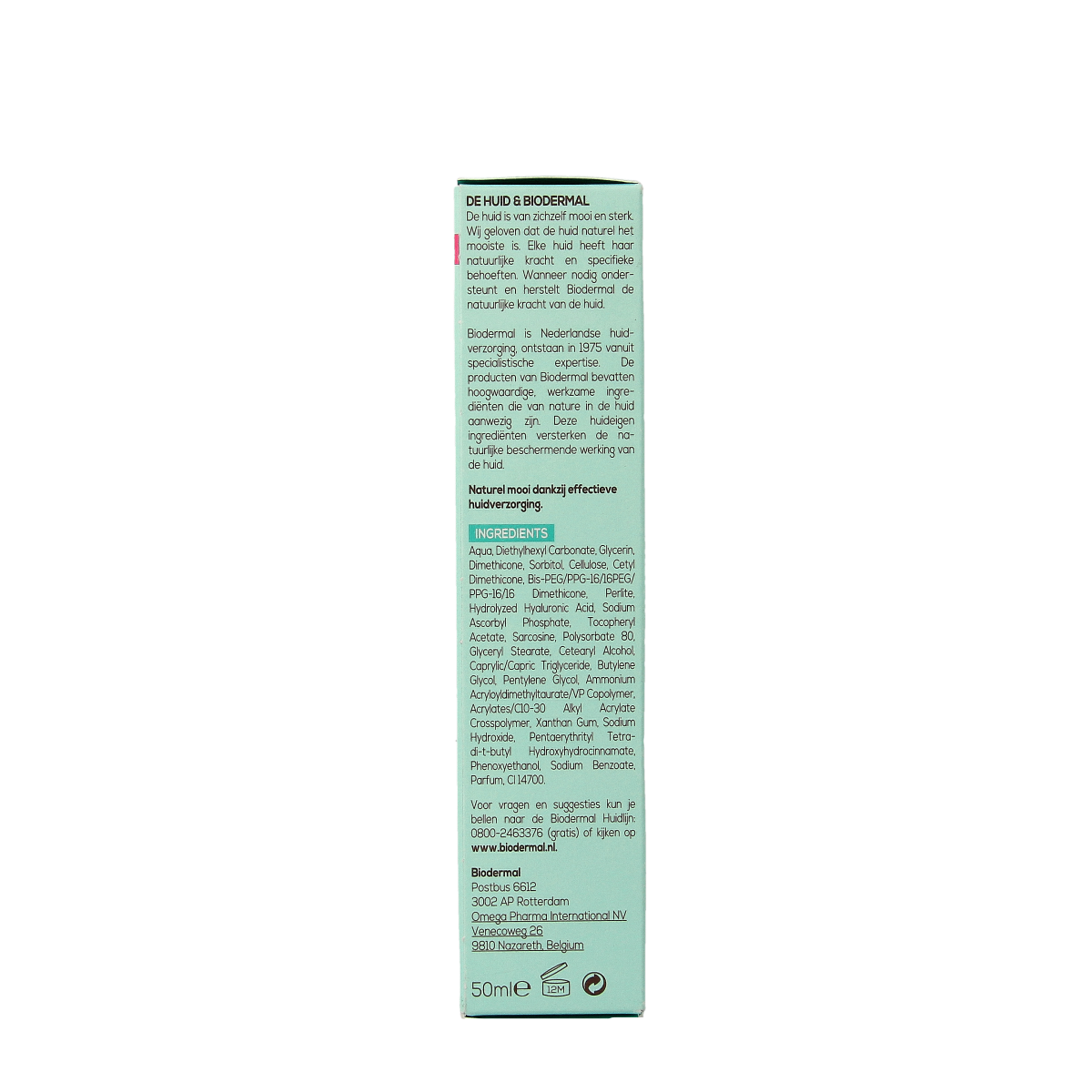 Biodermal Pure Balance purifying gel creme for face, 50ml, in a white tube with a blue cap, suitable for oily skin.