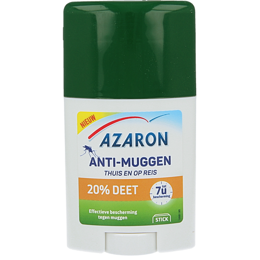 Azaron Anti-Muggen 20% DEET stick, 50ml, for insect bites and mosquito protection, shown in the image.