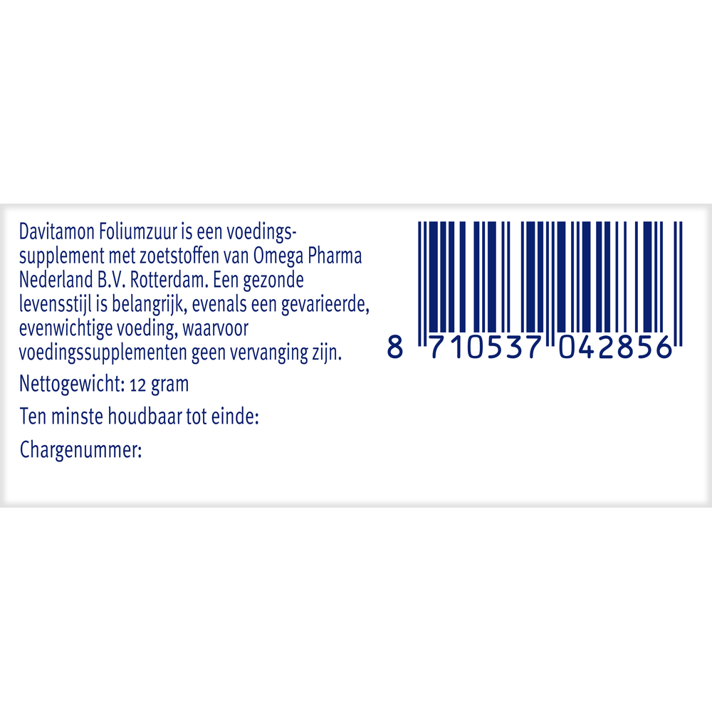 Davitamon Foliumzuur vitamine D supplement with 84 tablets, natural vitamin supplement for daily health support.