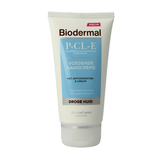 Biodermal hand cream 75ml, tube with white cap and label, showcasing nourishing hand care product from Biodermal.