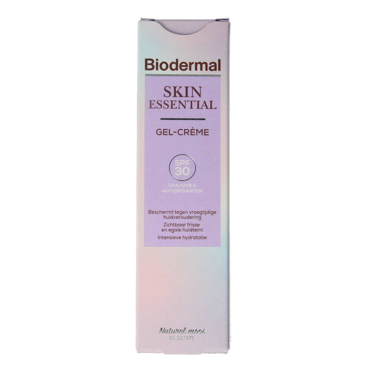 Biodermal Skin Essential Gelcreme SPF30 sun protection cream in 50ml tube, visible on the product image.