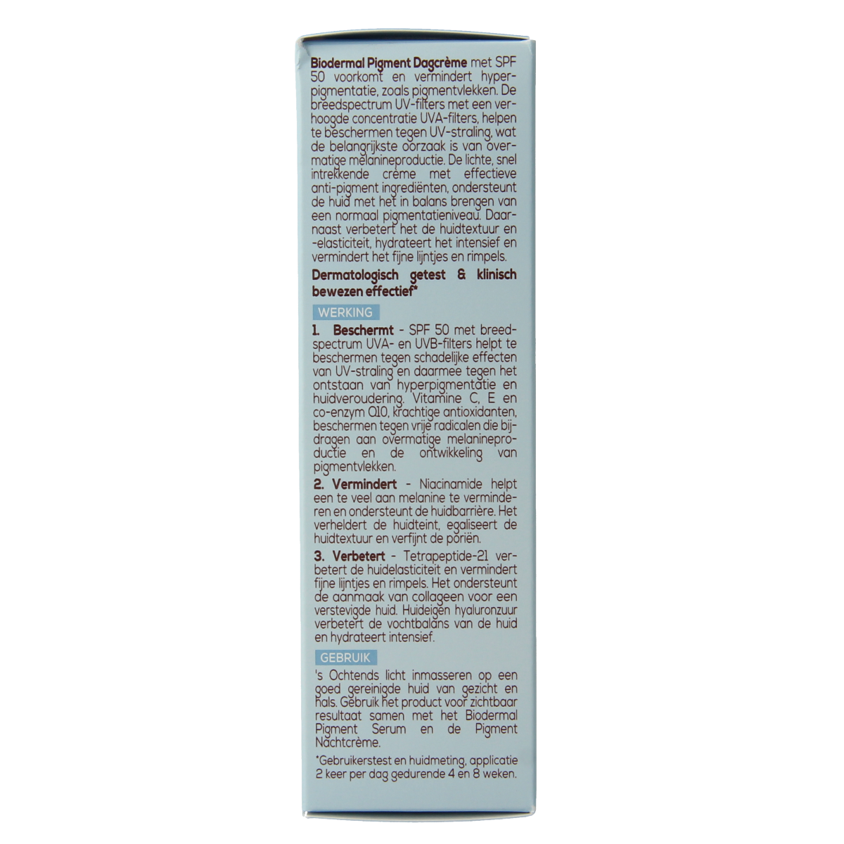Biodermal anti-pigment day cream with SPF50 for facial skin, 50ml, nourishing skincare for brightening and protection