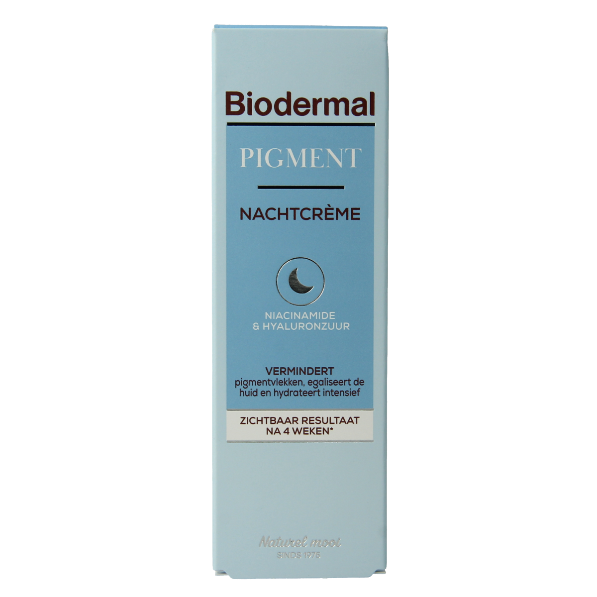 Biodermal Nachtcreme anti-pigment facial cream in 50ml jar, designed for evening skincare and pigmentation reduction.