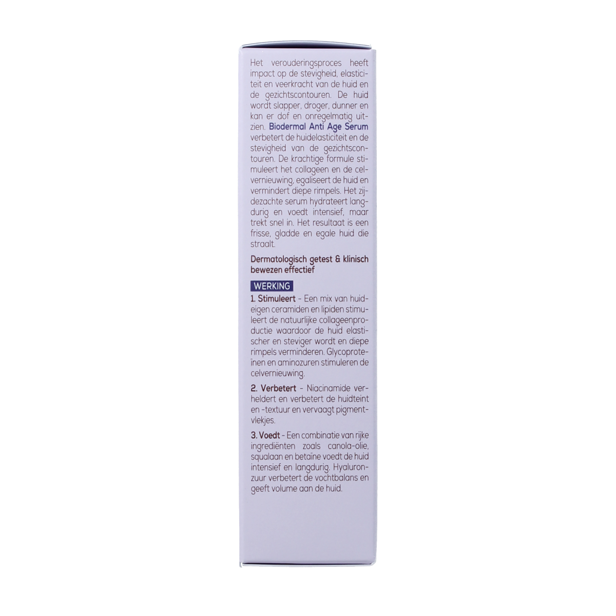 Biodermal anti-age serum in a 30ml bottle for facial skincare with a sleek design and pump dispenser.