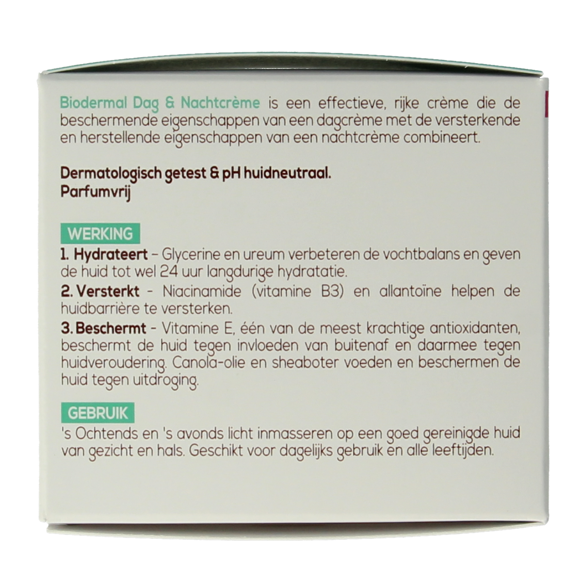 Biodermal day and night face cream in 50ml jar, hydrating skincare product from Biodermal for daily facial care.