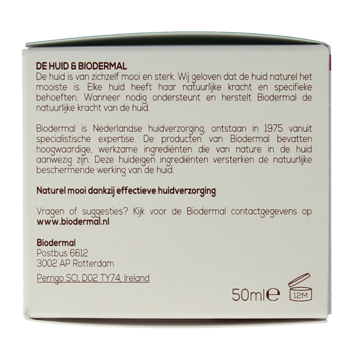 Biodermal day and night face cream in a 50ml jar, moisturizing skincare product for daily facial care.