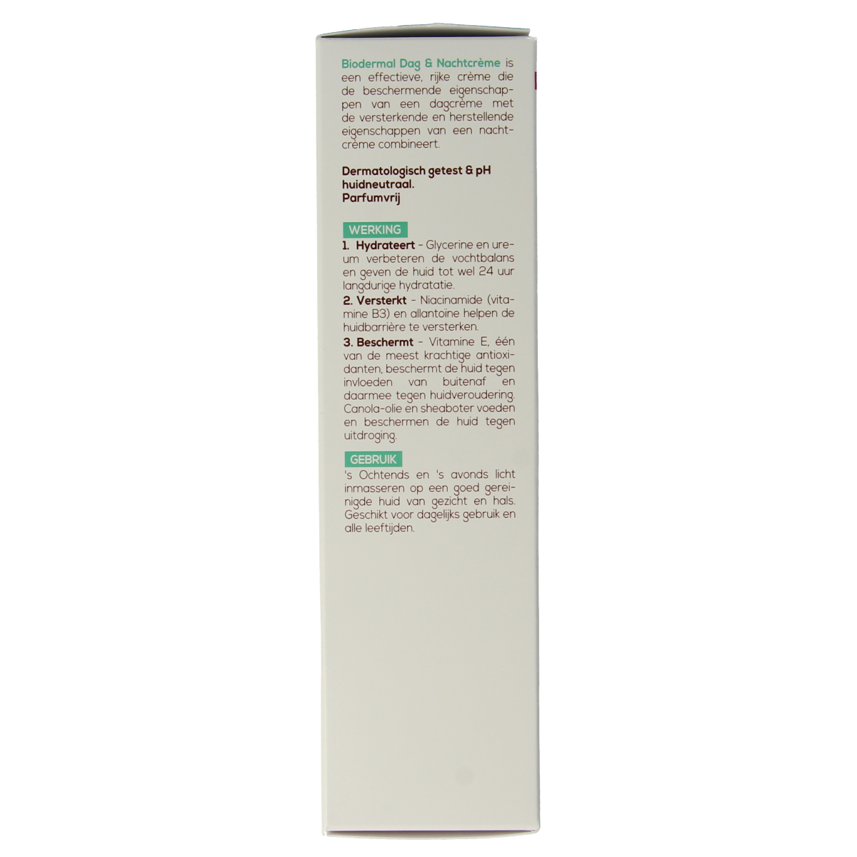 Biodermal day and night face cream in a 100ml jar, facial skincare product with white and blue packaging.