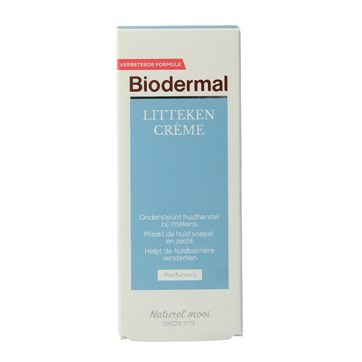 Biodermal Litteken creme in 25ml tube, a body care product for scar treatment, with the tube and label visible in the image.