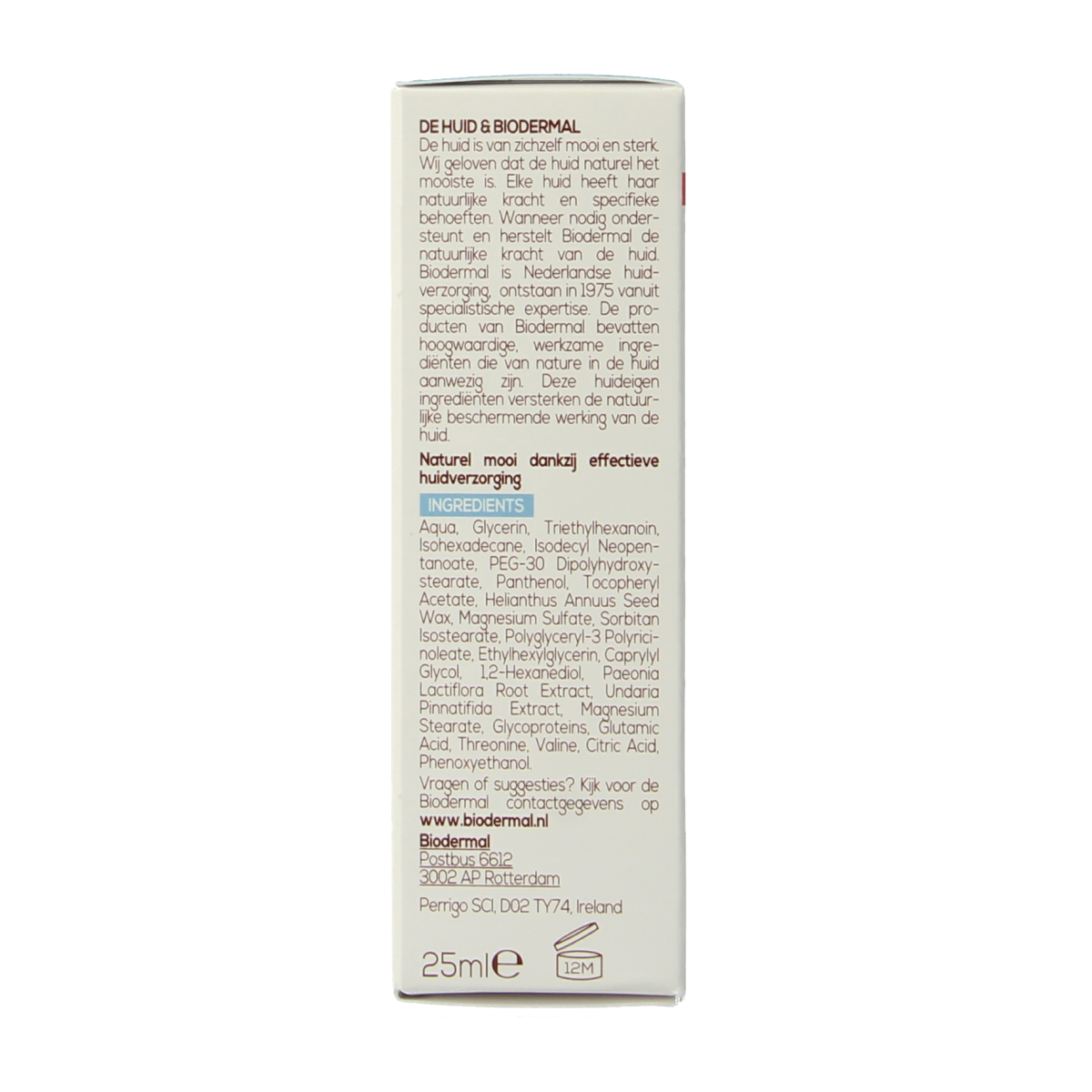 Biodermal Litteken crème in 25ml tube, a body care product for scar treatment with beige packaging and applicator tip.