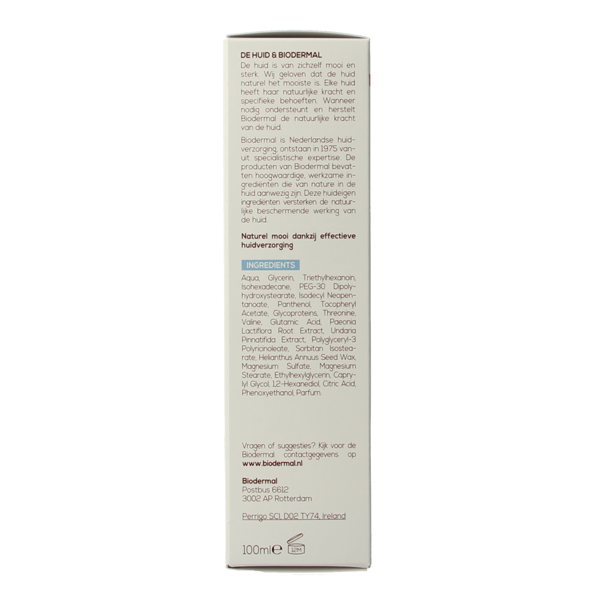 Biodermal P CL E face cream 100ml jar, facial skincare product with a white and blue container, designed for skin hydration