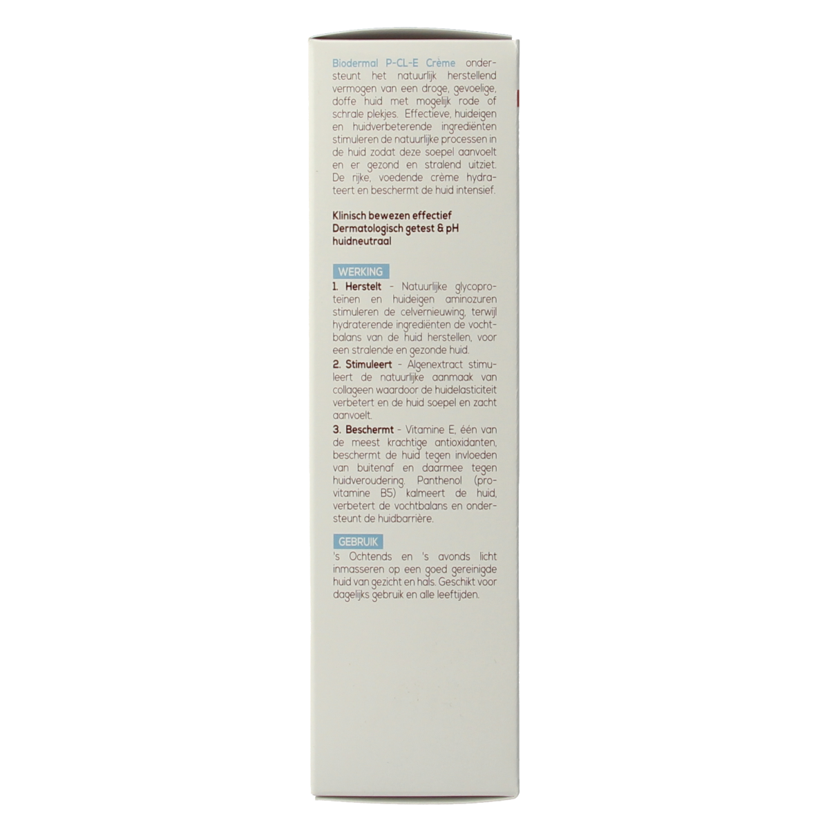 Biodermal P CL E crème 100ml jar, facial skincare product with a white and green container for healthy skin.