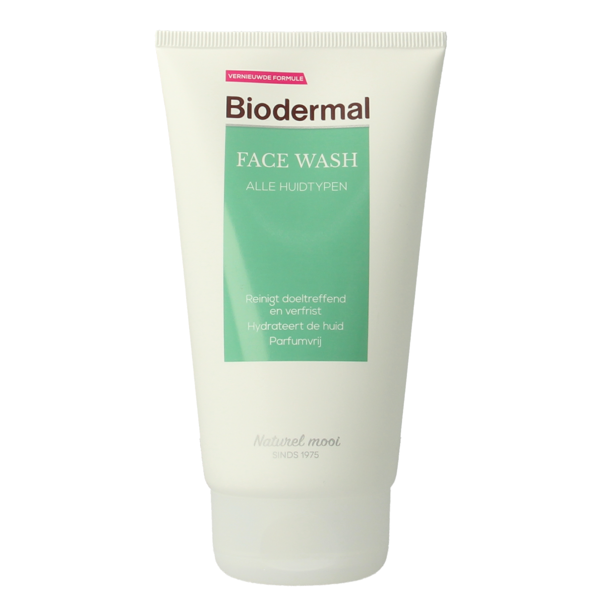 Biodermal face wash in a 150ml bottle, facial skincare product with a white and blue label, designed for gentle cleansing.
