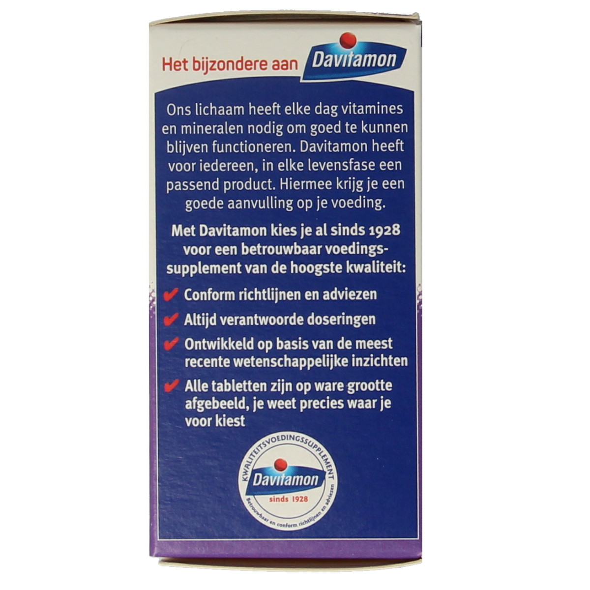 Davitamon Vitamin D 50+ supplement in a bottle of 250 tablets, showing the product label and packaging.