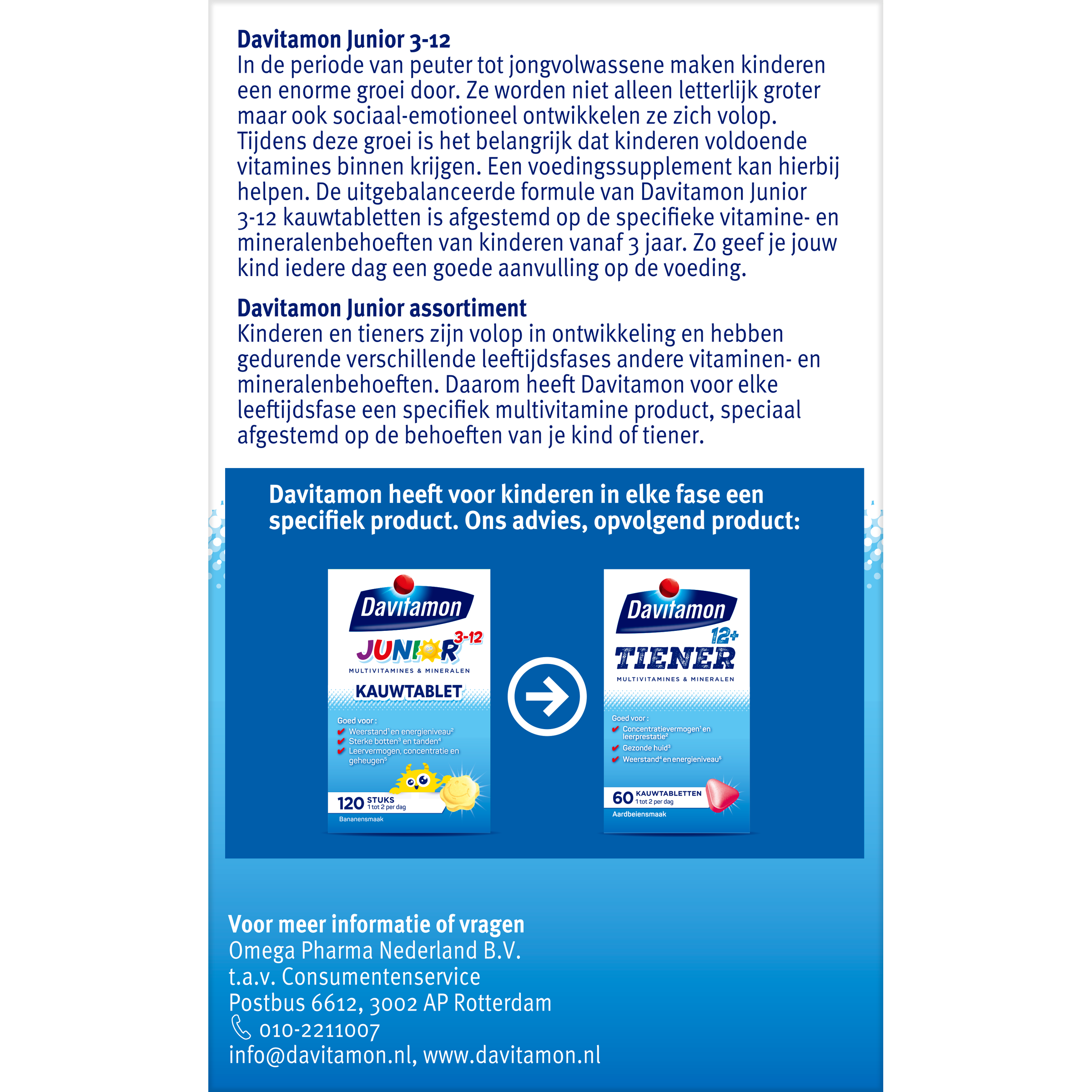 Davitamon Junior banana flavor multivitamin chewable tablets for children, 120 count, in a colorful package.