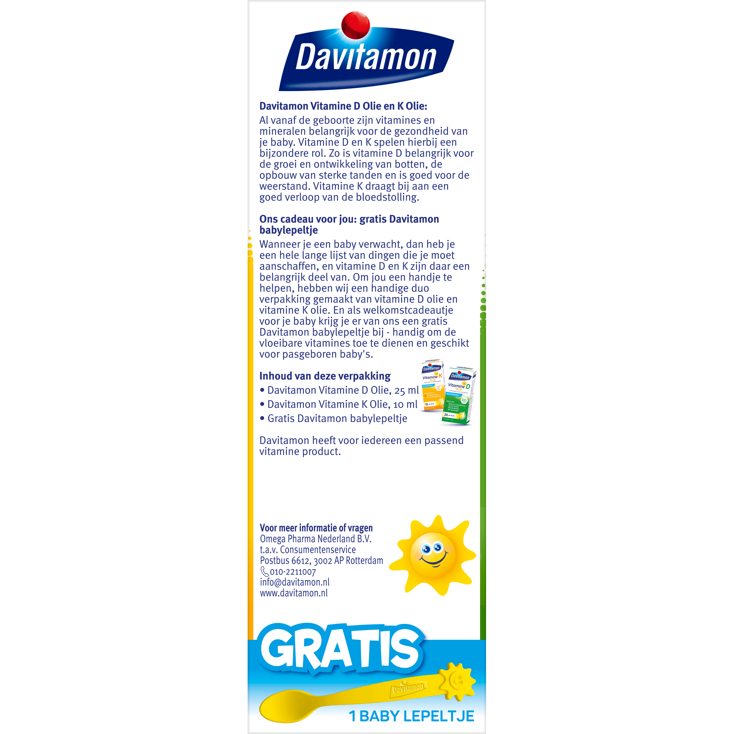 Davitamon Baby vitamin D & K supplement in a 35ml bottle, multivitamin for infants with 25mcg dosage, showing the product label.