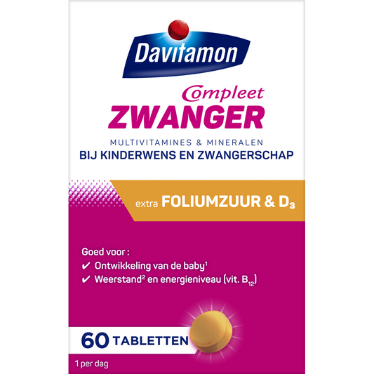 Davitamon Compleet Zwanger multivitamine tabletten in blister pack, prenatal vitamins for pregnant women by Davitamon.