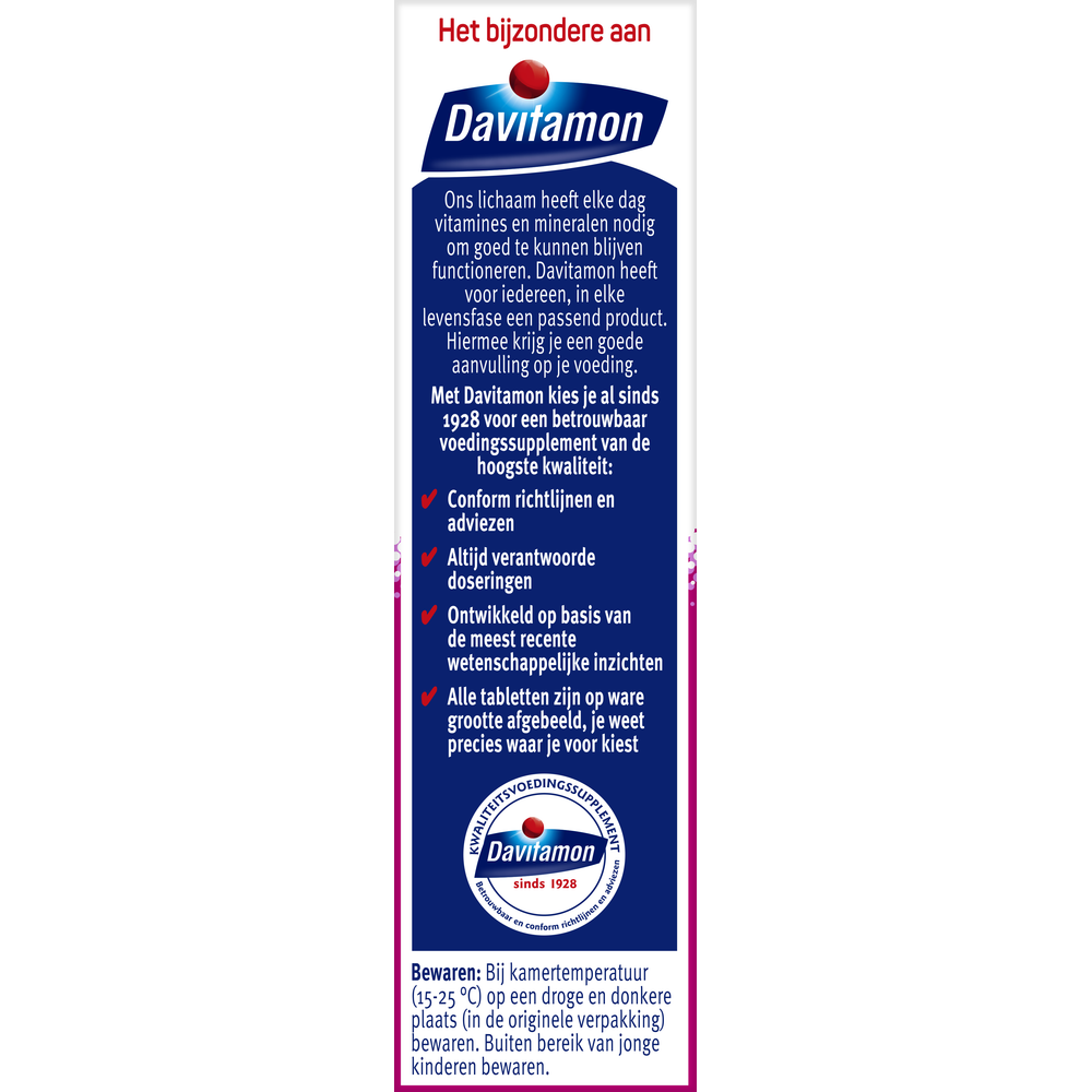 Davitamon Compleet zwanger multivitamine tabletten in een blisterverpakking, bedoeld voor zwangere vrouwen, merk Davitamon