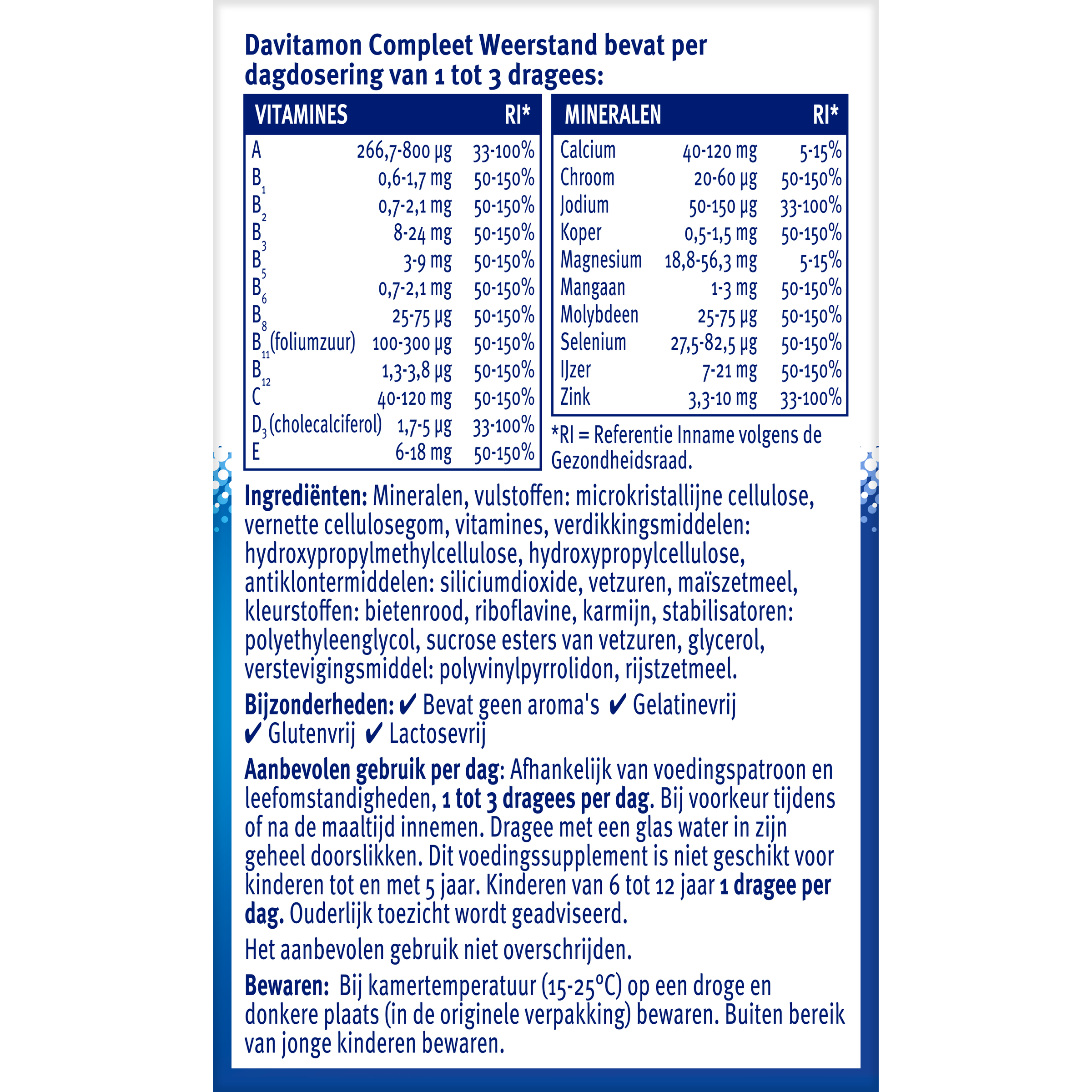Davitamon Compleet Weerstand multivitamine dragees in een pot, supplement voor versterking van de weerstand.