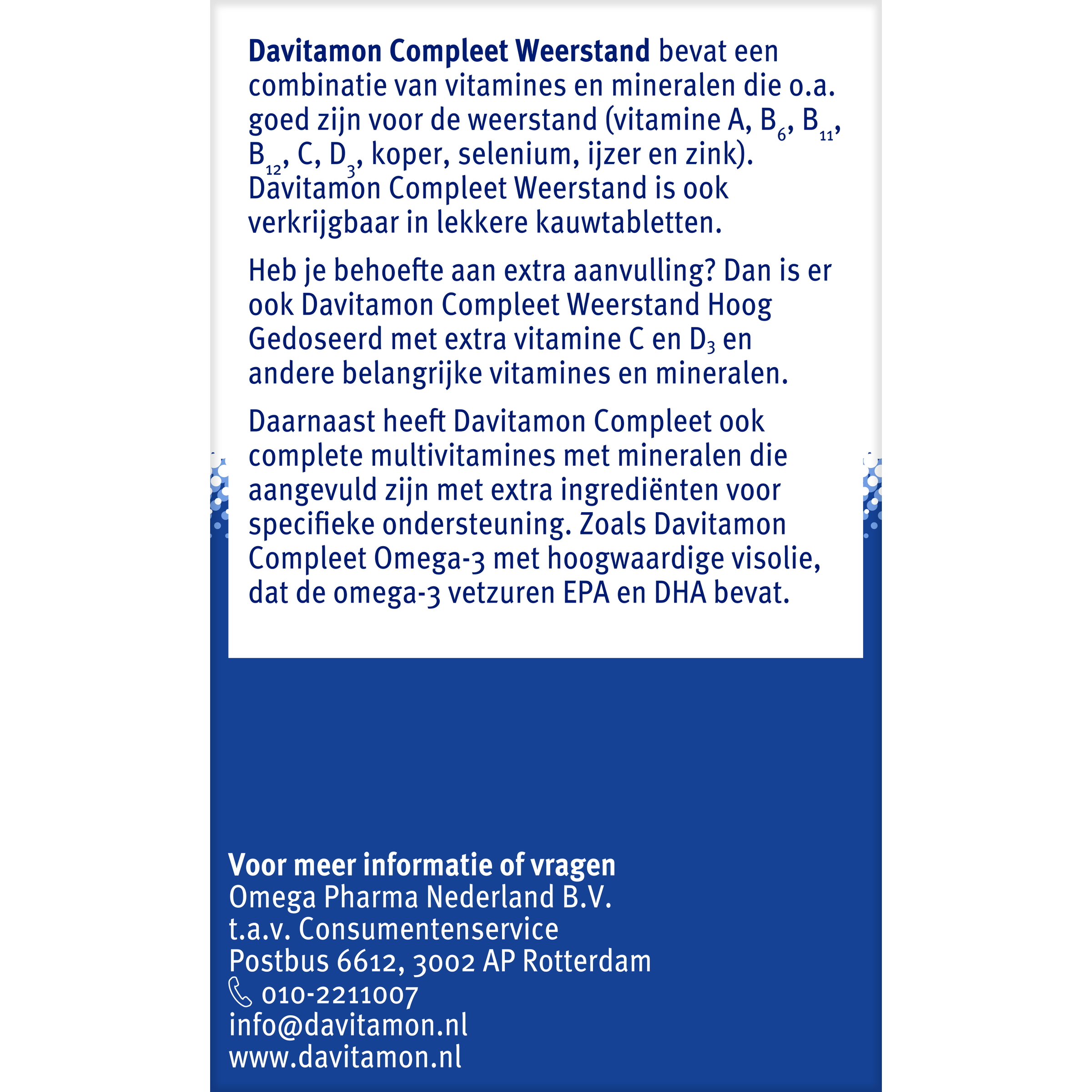 Davitamon Compleet weerstand multivitamine dragees in een glazen pot, supplement voor versterking van de weerstand.
