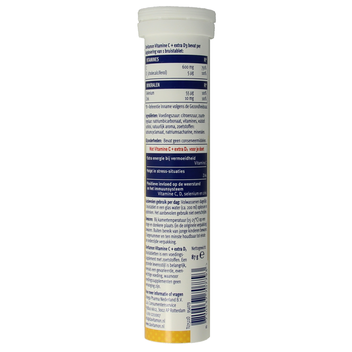 Davitamon Vitamin C & D3 effervescent tablets in a blister pack, multi-vitamin supplement for immune support.
