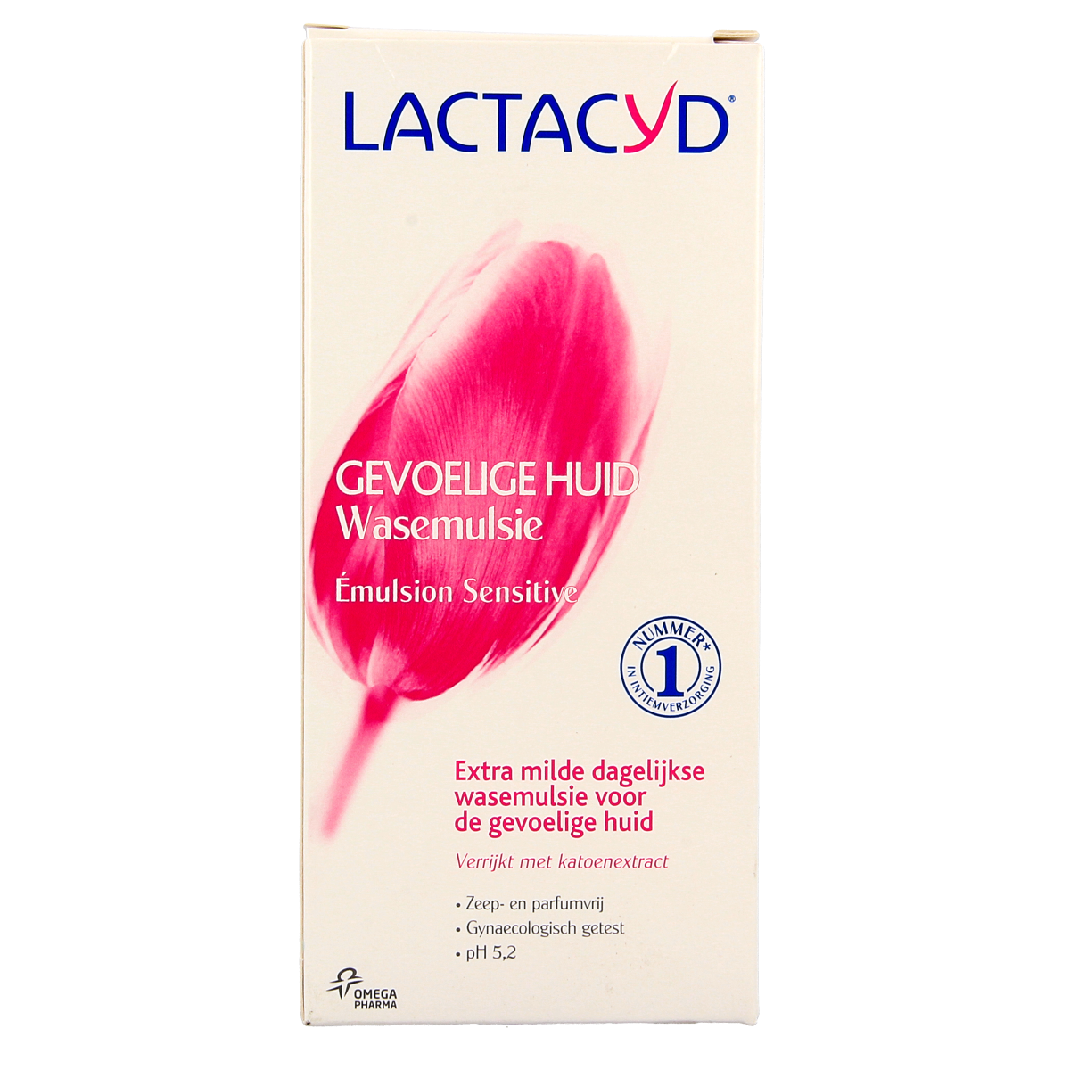 Lactacyd Wasemulsie voor gevoelige huid, dameshygiëne product in 200ml fles, zachte reiniging en verzorging