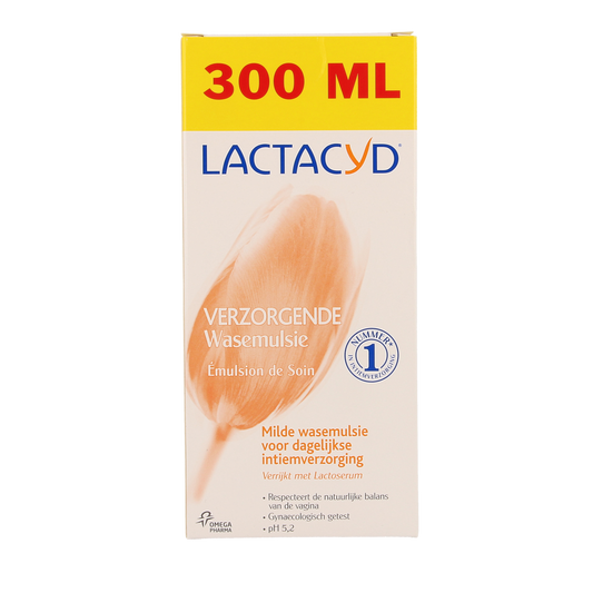 Lactacyd Wasemulsie verzorgend feminine hygiene wash in 300ml bottle, gentle cleanser for women's intimate care