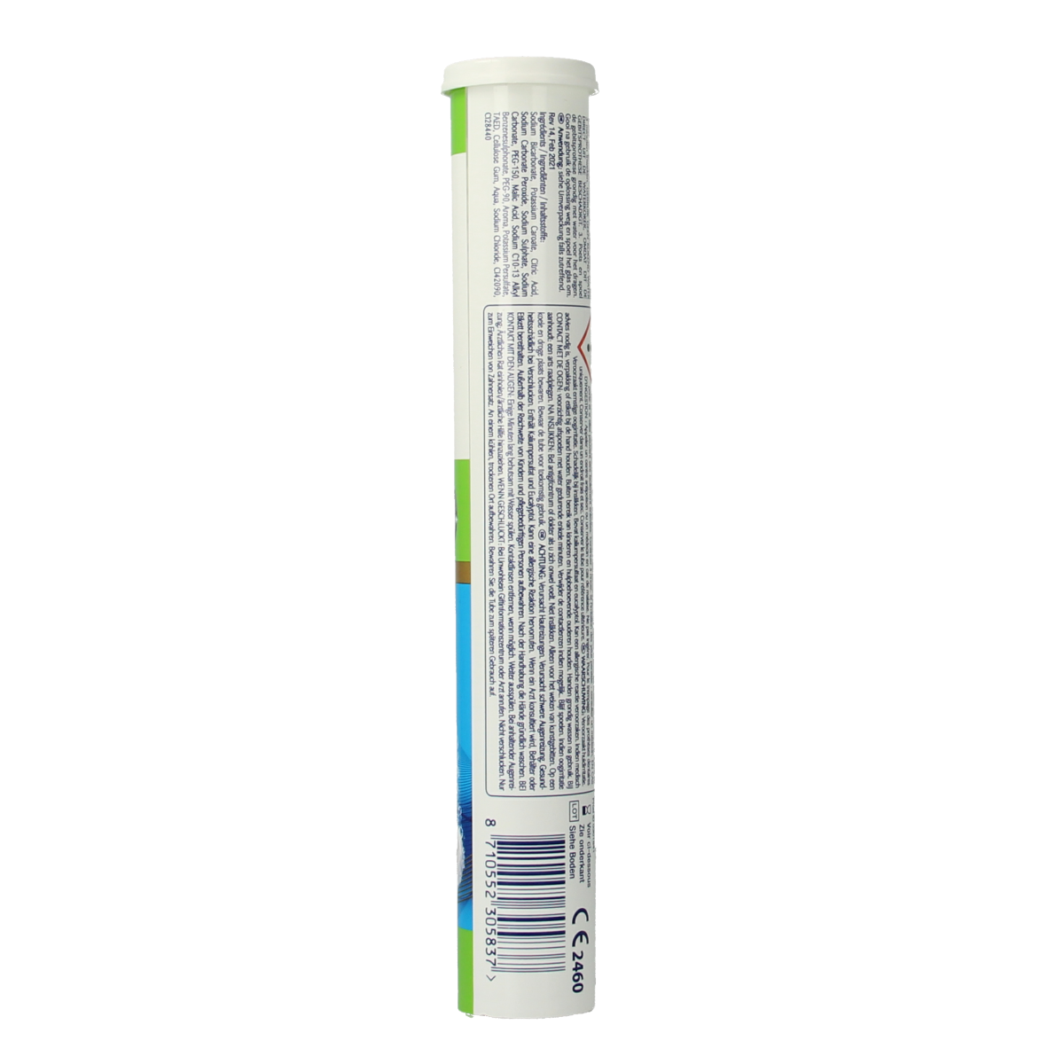 Steradent Active Fresh denture cleaning tablets in a box, designed for dental prostheses, with 30 tablets included.