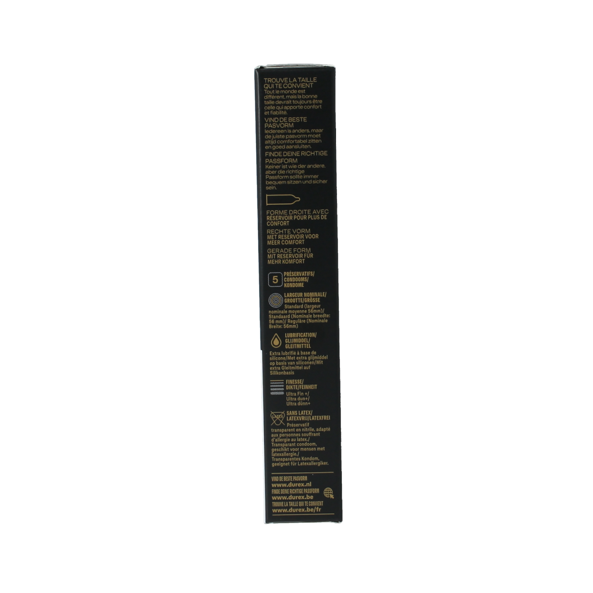 Durex Intensity condoms pack of five, featuring textured design for enhanced stimulation, displayed in the image.
