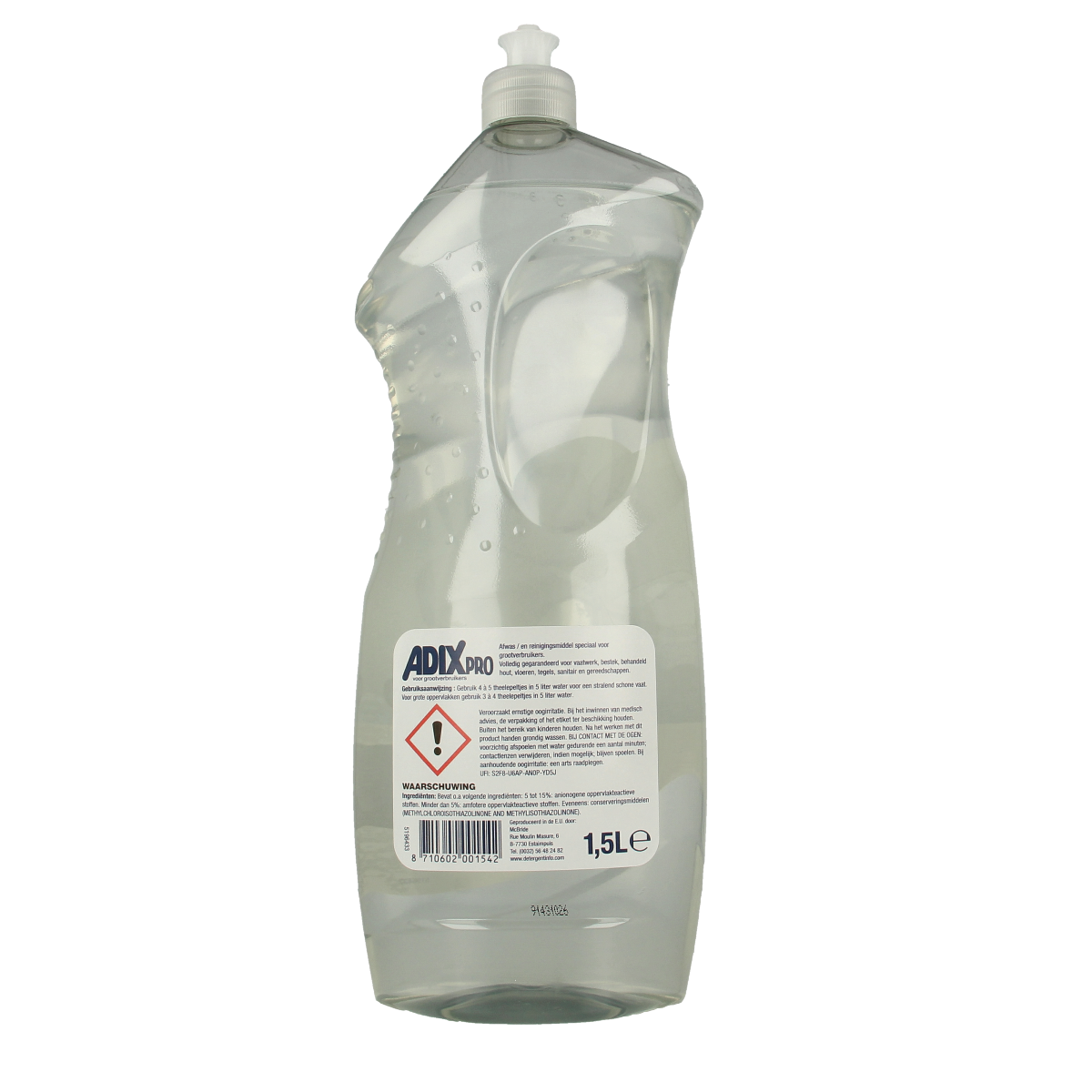 Adix Pro dishwashing and cleaning liquid 1.5L bottle, a versatile household cleaning product for dishes and surfaces