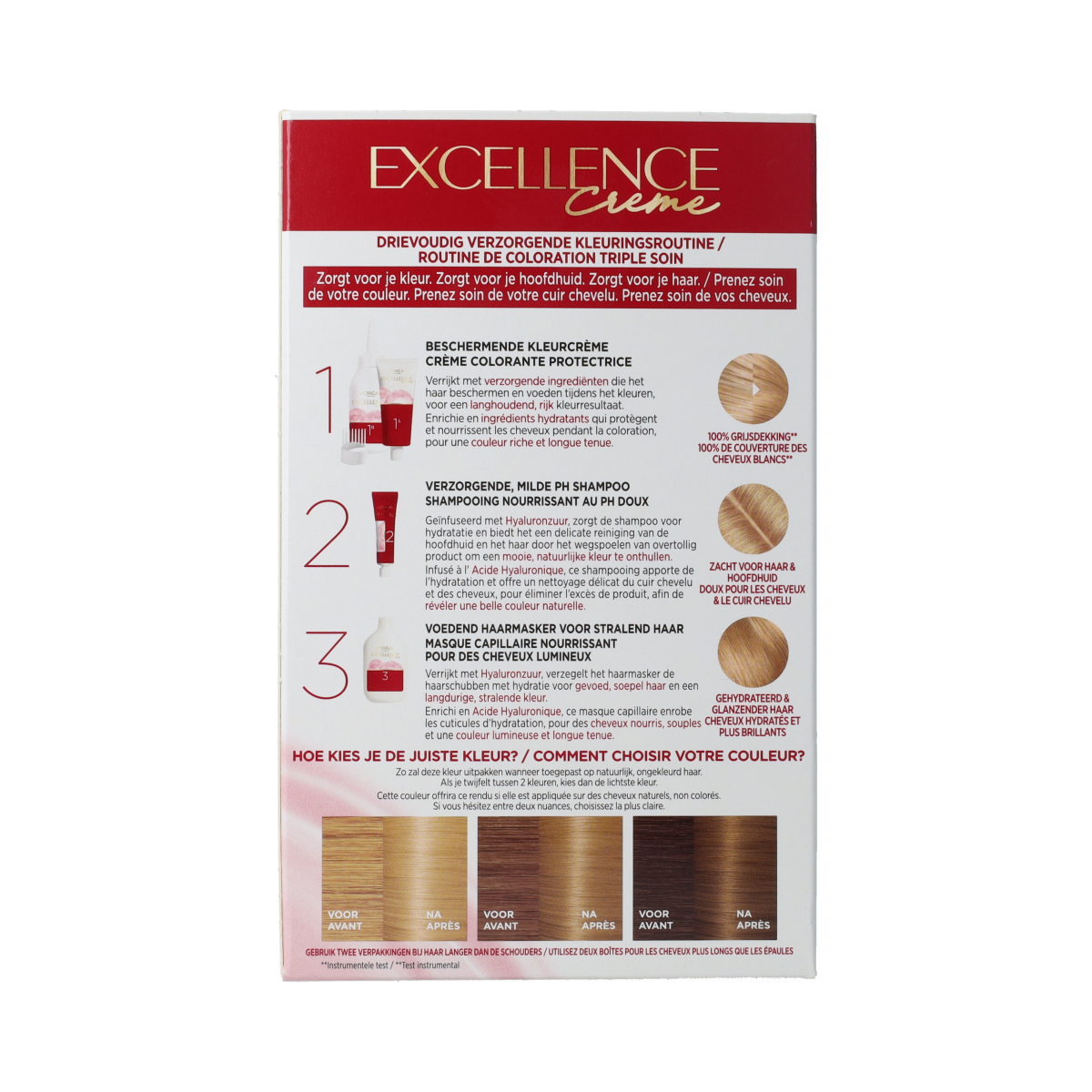 Excellence 8 lichtblond hair coloring set by Excellence, featuring hair dye and applicator for professional blonde results.