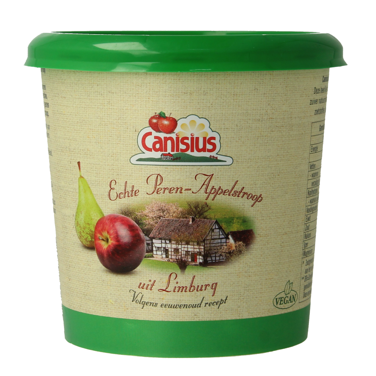 Canisius Peren appelstroop spread on bread, 450g jar, natural fruit syrup for breakfast or snacks.