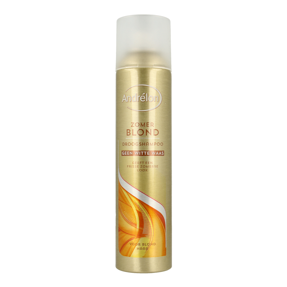 Andrelon Droogshampoo zomer blond in 245ml bottle, hair care product for refreshing blonde hair, with a spray nozzle.