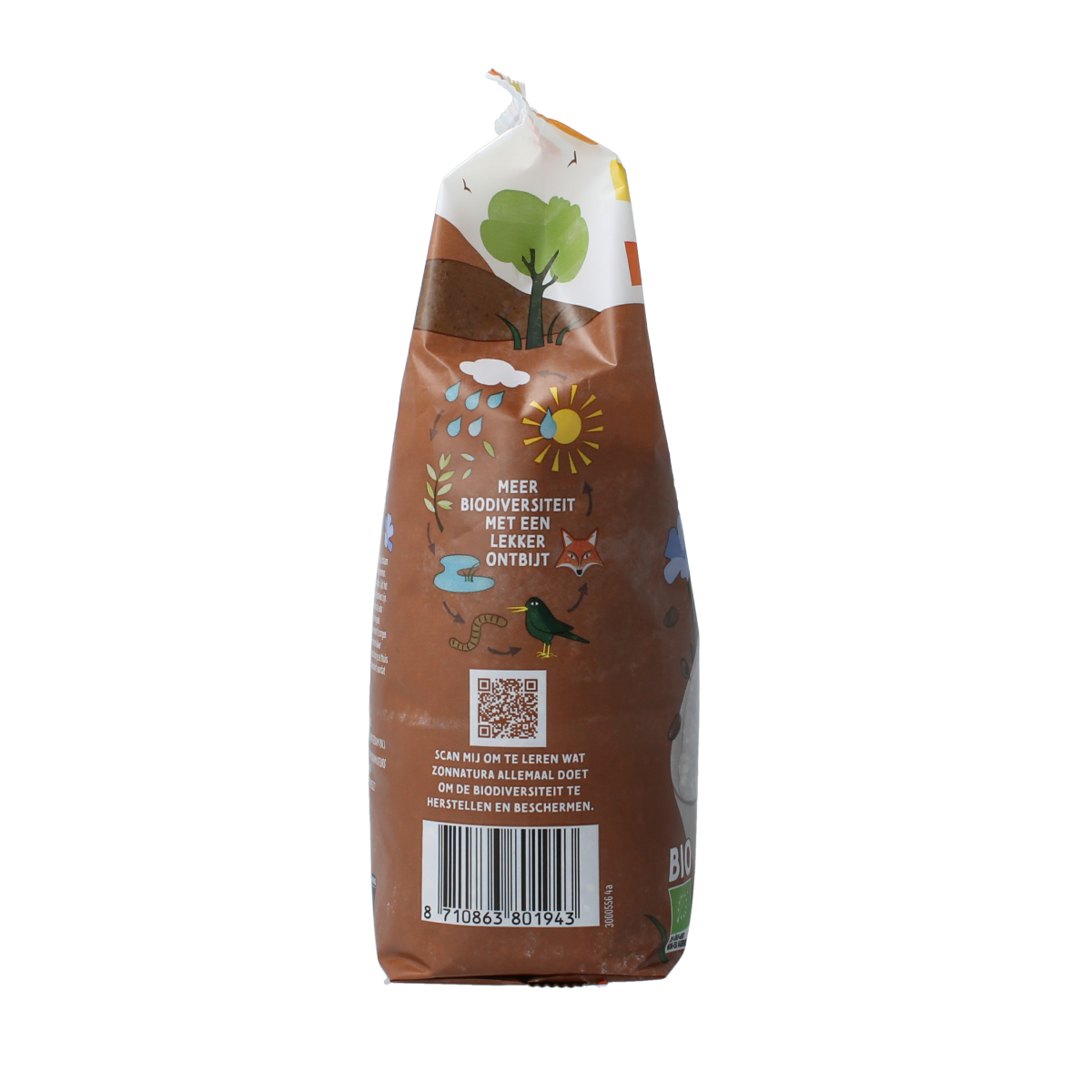 Broken organic flaxseed from Zonnatura in a 400g package, shown in a clear image focusing on the raw superfood product.