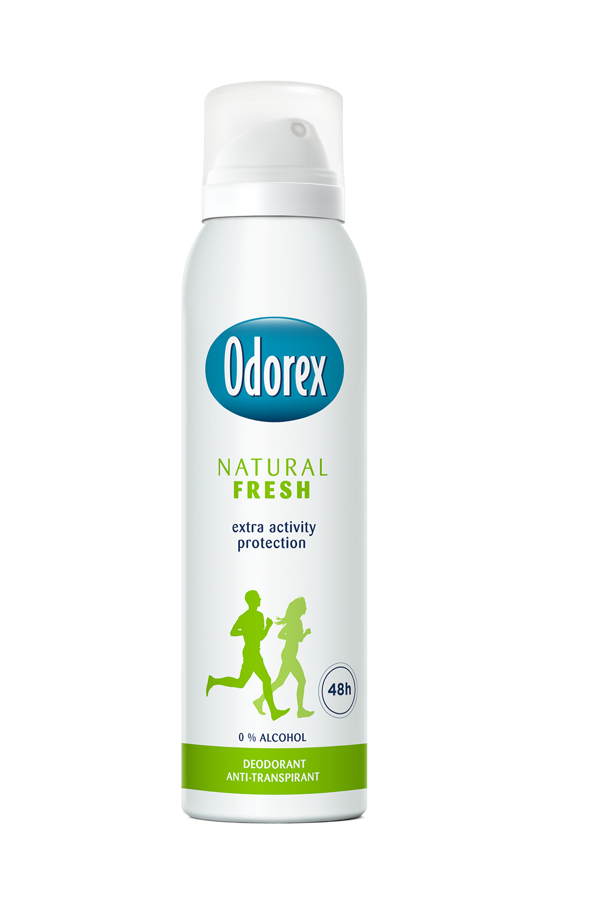 Odorex natural fresh deodorant spray in 150ml bottle, featuring a sleek design and fresh scent for daily odor protection.