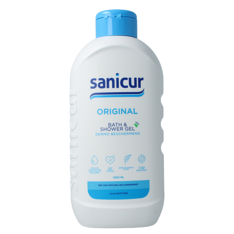 Sanicur Douchegel original 1-liter bottle, a gentle bath and shower gel for cleansing skin