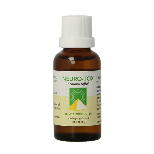 Vita Neuro tox herbal supplement in a 30ml bottle, natural herbal preparation for neurological health, branded by Vita