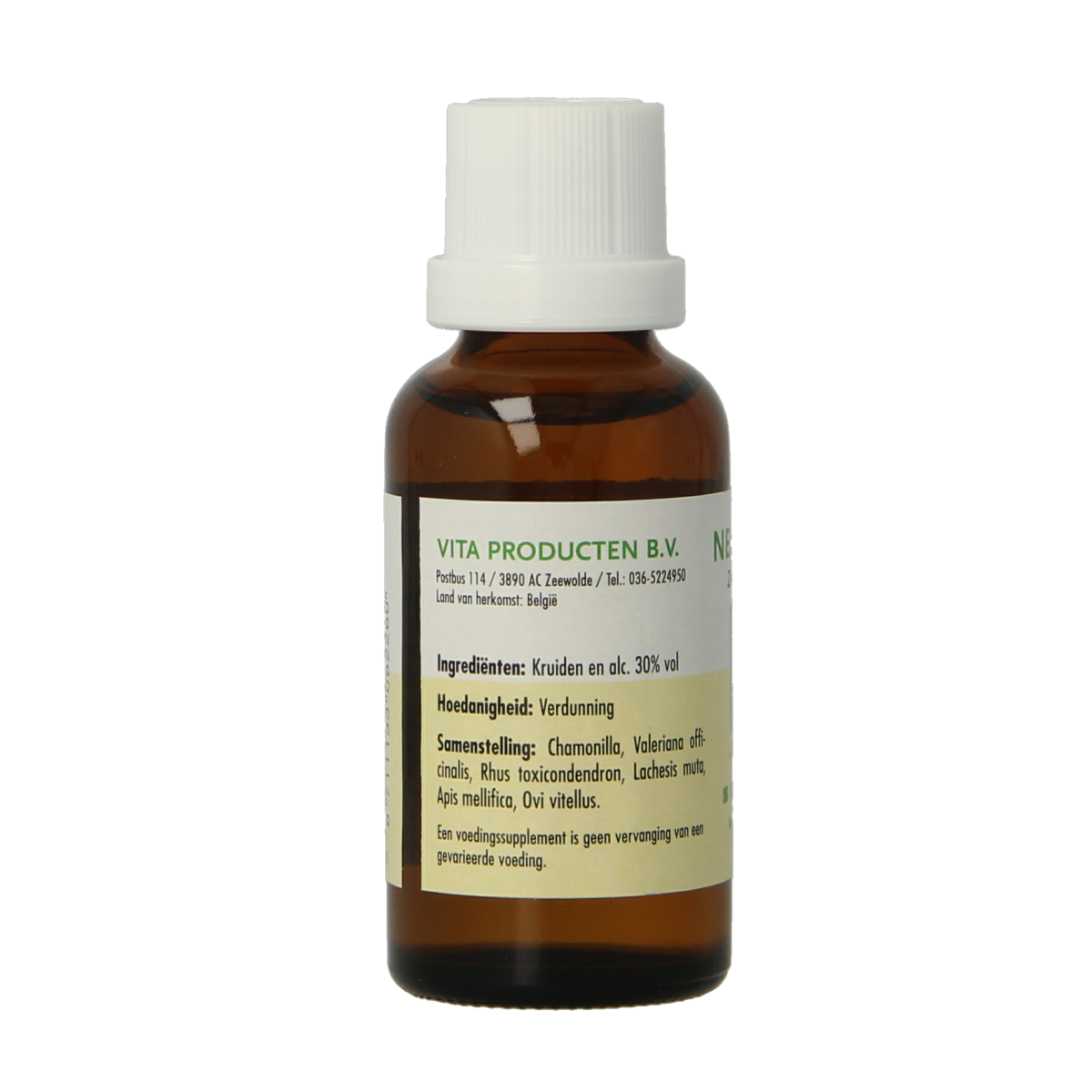 Vita Neuro Tox herbal supplement bottle, 30ml, with herbal ingredients and label, from Vita brand.