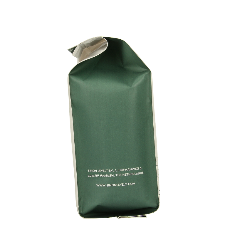 Simon Levelt Cafe Pads Forte Superior Blend bio, 36 coffee pads, organic coffee product with packaging and coffee pads visible.
