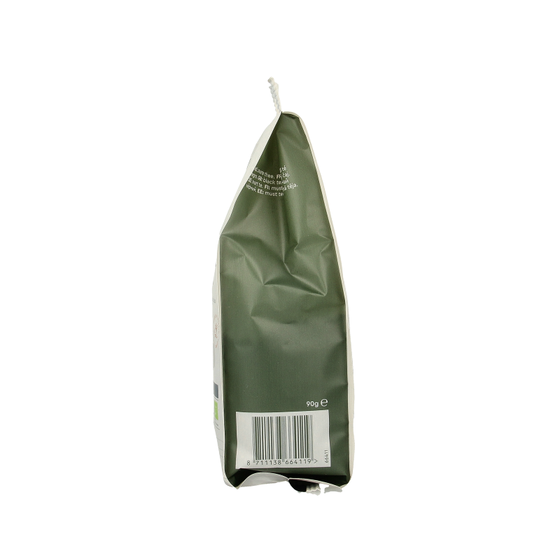 Simon Levelt Darjeeling finest organic tea in a 90g package, showcasing premium loose leaf tea with delicate green leaves.
