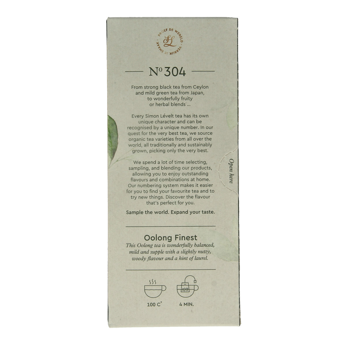 Simon Levelt Oolong Finest bio tea in a box, 20 tea bags, premium organic oolong tea from Simon Levelt.