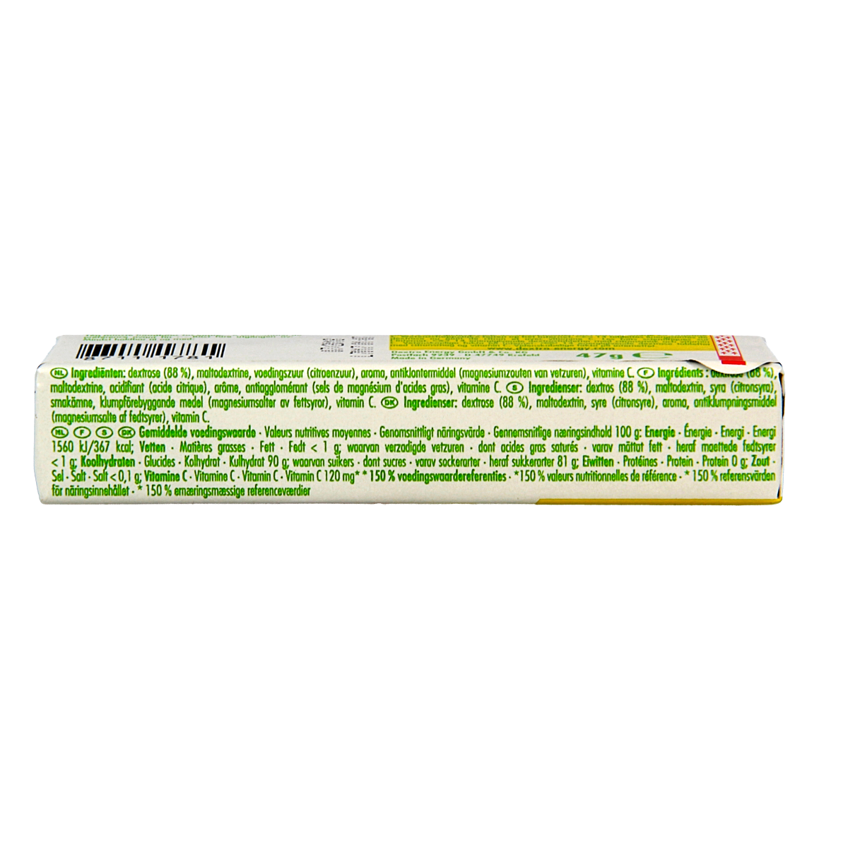 Dextro Citroen tablet with vitamin C in a 47g roll, a sweet sugar and sweetener product with lemon flavor.