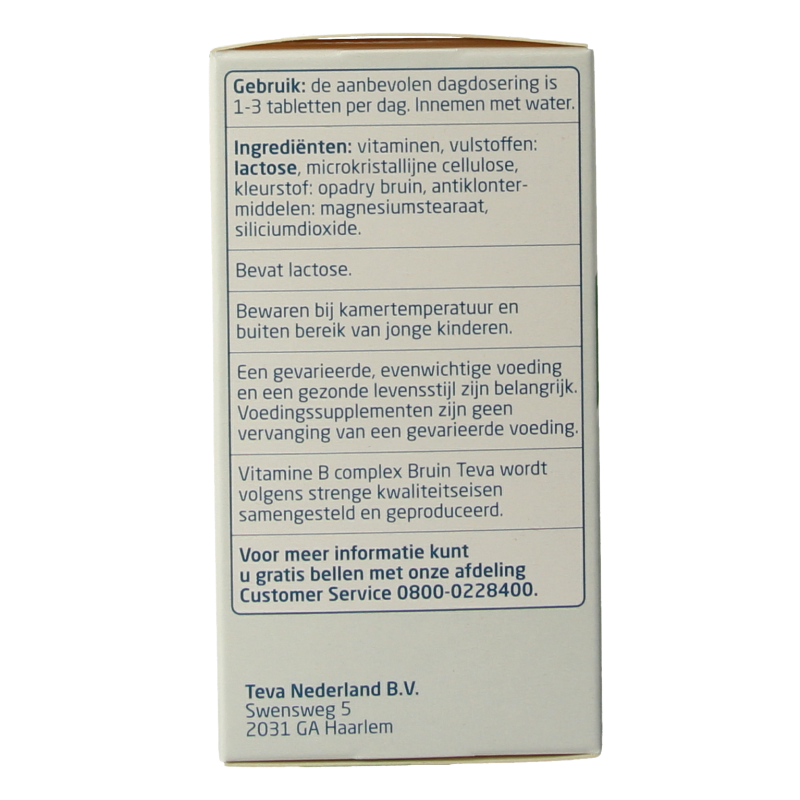 Teva B complex vitamin supplement in brown loose tablets, 300 count, natural multi-vitamin product displayed in the image.